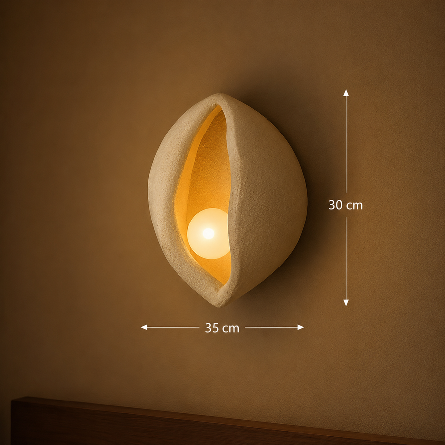 Aplica LED Decorativa CONCHA, 30x35cm, 1xE27, Polistiren, Alb
