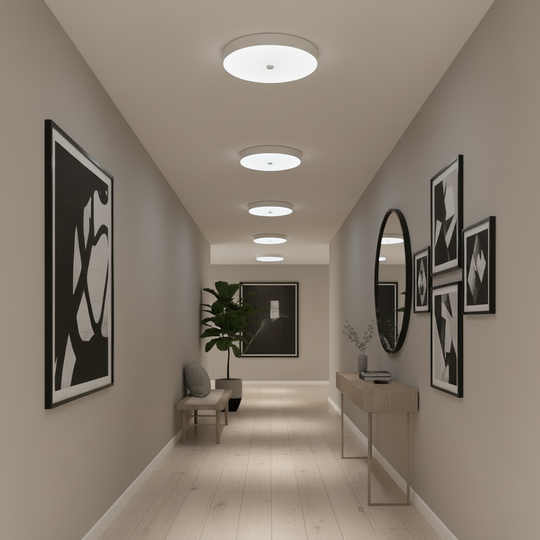 Φωτιστικό οροφής LED PL8001, D22cm, IP44, 8W, Cold Light 6000k, Πλαστικό, Λευκό