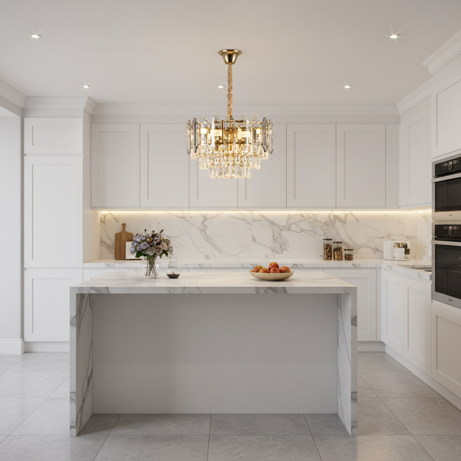 Alfred Crystal Chandelier 3 x E14 Gold