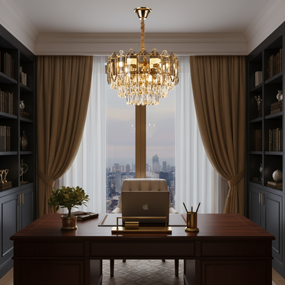 Alfred Crystal Chandelier 3 x E14 Gold