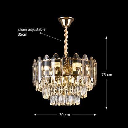 Alfred Crystal Chandelier 3 x E14 Gold