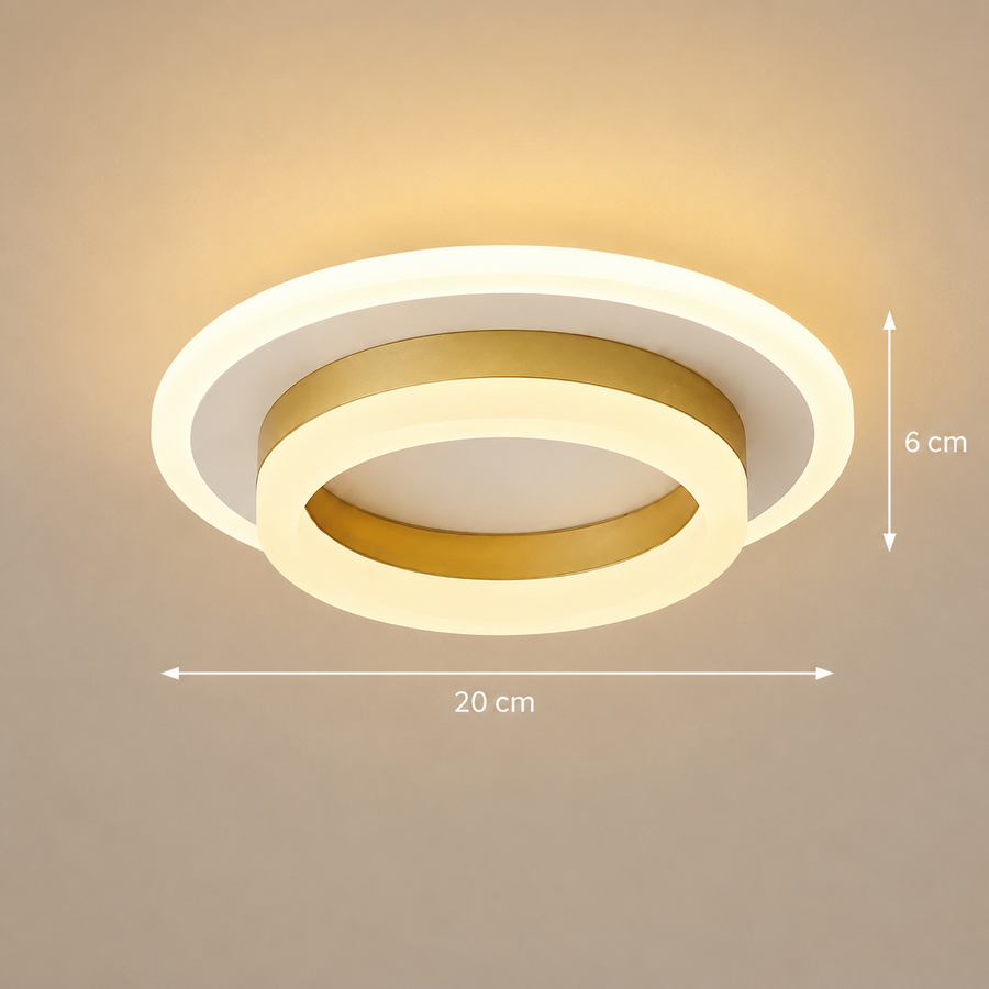 Πολυέλαιος LED SOLENA ROTONDA 21W, Διάμετρος 25cm, Κρύο/Ζεστό/Ουδέτερο φως, Χρυσό Λευκό