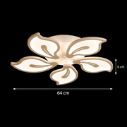 Πολυέλαιος LED με τηλεχειριστήριο JASMINE 66W, 5 πέταλα, Κρύο/Ζεστό/Ουδέτερο φως, Ρυθμιζόμενο, Λευκό