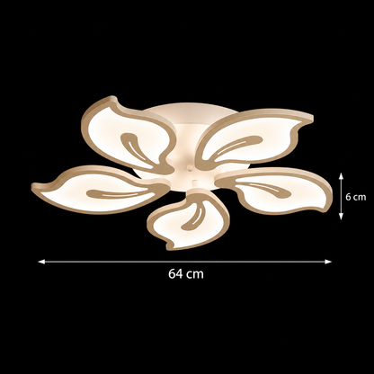 Πολυέλαιος LED με τηλεχειριστήριο JASMINE 66W, 5 πέταλα, Κρύο/Ζεστό/Ουδέτερο φως, Ρυθμιζόμενο, Λευκό