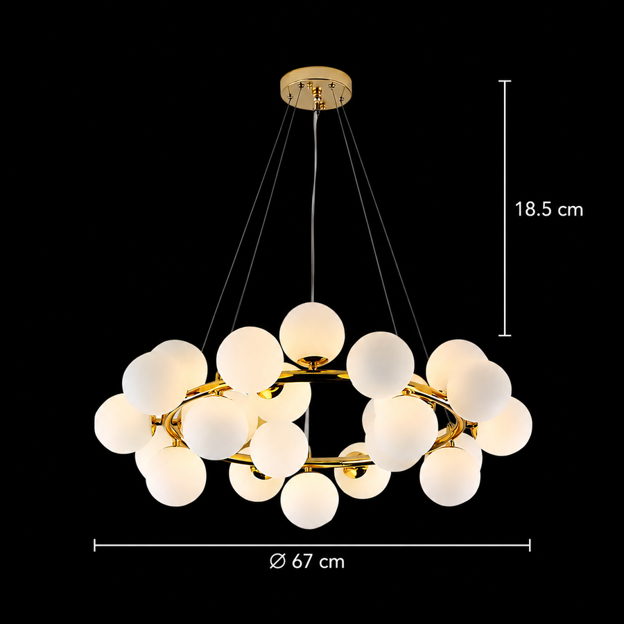 Πολυέλαιος LOFT Chamber, 25x G9, Λευκός Χρυσός, Μέταλλο, Ρυθμιζόμενο ύψος, Μοντέρνο