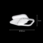Κρυστάλλινος LED πολυέλαιος ANASTASIA 39W, Διάμετρος 30cm, Κρύο/Ζεστό/Ουδέτερο φως, Λευκό