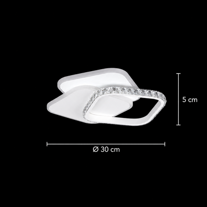 Κρυστάλλινος LED πολυέλαιος ANASTASIA 39W, Διάμετρος 30cm, Κρύο/Ζεστό/Ουδέτερο φως, Λευκό