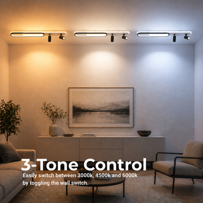 Πολυέλαιος LED με Ρυθμιζόμενο Προβολέα FISSO Camilla 49W, Κρύο/Ζεστό/Ουδέτερο φως, Μαύρο