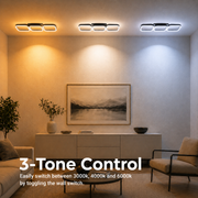 Πολυέλαιος LED VERTEX 34W, 3 Τετράγωνα, Γραμμικό, Κρύο/Ζεστό/Ουδέτερο φως, Μαύρο