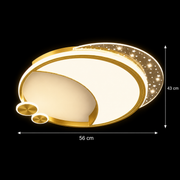 Marco LED Πολυέλαιος με Τηλεχειριστήριο, 51W, Dimmable, Χρυσό, Μέταλλο, Ακρυλικό και Γυαλί, 3000K/4000K/6000K