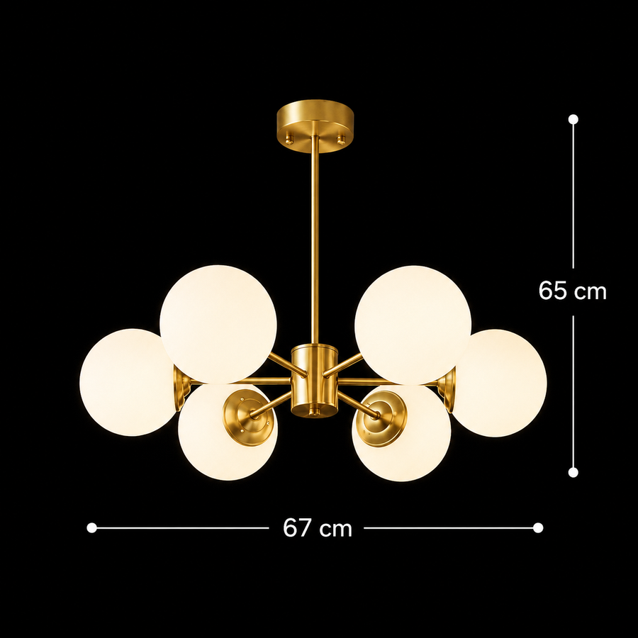 Lust Loft Manor, 6x E27, Golden White, Metal