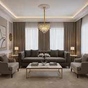 Crystal Chandelier MONARCH Nobile 3xE14, Διάμετρος 40cm, Ύψος 35cm, Γυαλιστερό Χρυσό, Ρυθμιζόμενο Ύψος, Κομψή σχεδίαση