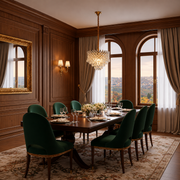 Crystal Chandelier MONARCH Elegance 3xE14, Διάμετρος 50cm, Ύψος 35cm, Γυαλιστερό Χρυσό, Ρυθμιζόμενο Ύψος, Κομψή σχεδίαση