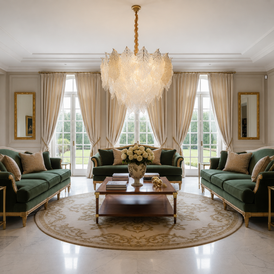 Crystal Chandelier LACE Magno 11xE14, Διάμετρος 60cm, Ύψος 42cm, Γυαλιστερό χρυσό, Ρυθμιζόμενο ύψος, Κομψή σχεδίαση Crystal Chandelier Προεπιλεγμένος τίτλος Alessandro Design