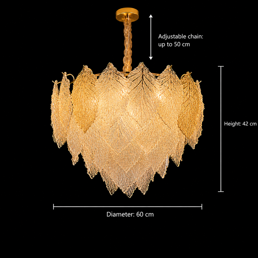 Crystal Chandelier LACE Magno 11xE14, Διάμετρος 60cm, Ύψος 42cm, Γυαλιστερό χρυσό, Ρυθμιζόμενο ύψος, Κομψή σχεδίαση Crystal Chandelier Προεπιλεγμένος τίτλος Alessandro Design