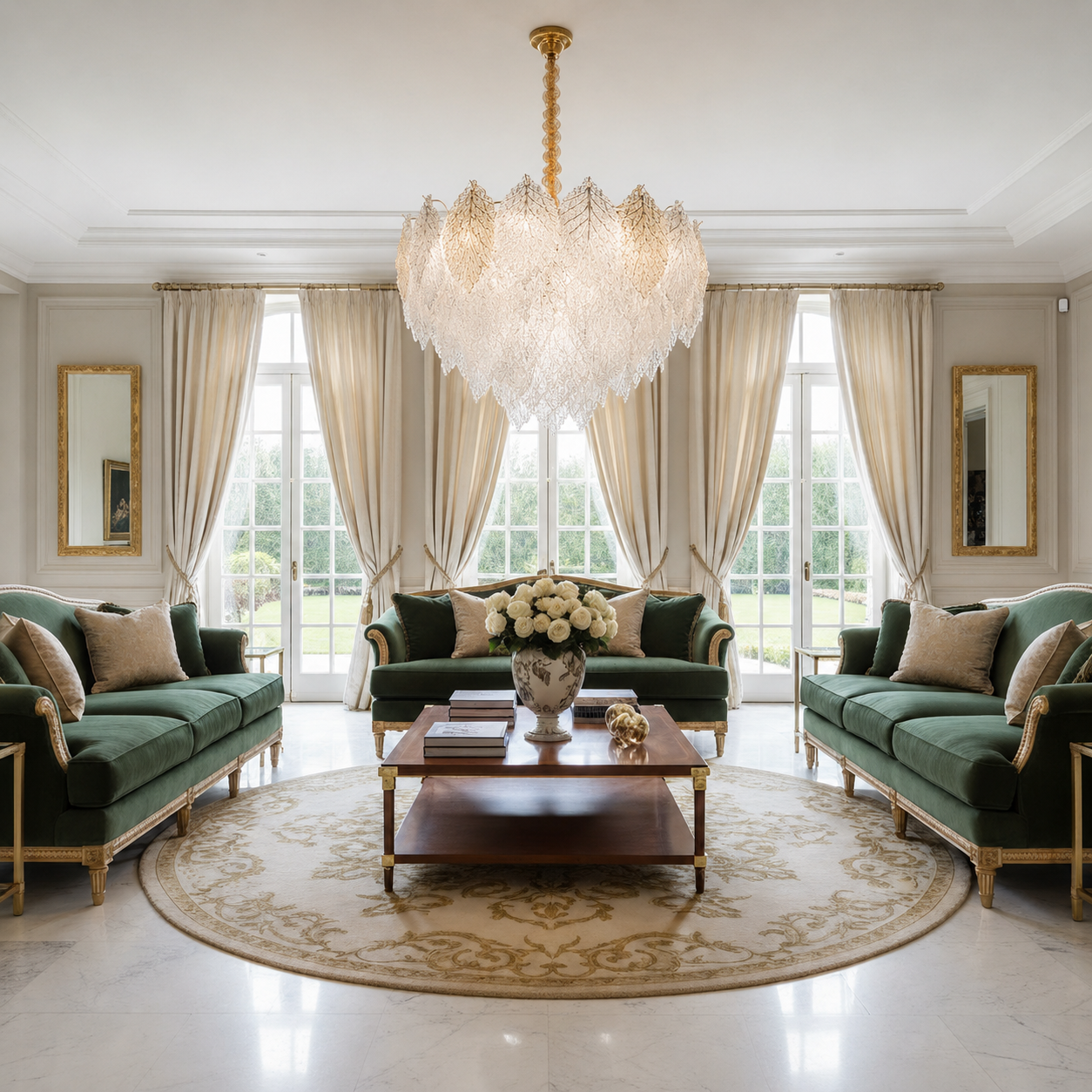 Crystal Chandelier LACE Elegance 9xE14, Διάμετρος 50cm, Ύψος 36cm, Γυαλιστερό χρυσό, Ρυθμιζόμενο ύψος, Κομψή σχεδίαση Crystal Chandelier Προεπιλεγμένος τίτλος Alessandro Design