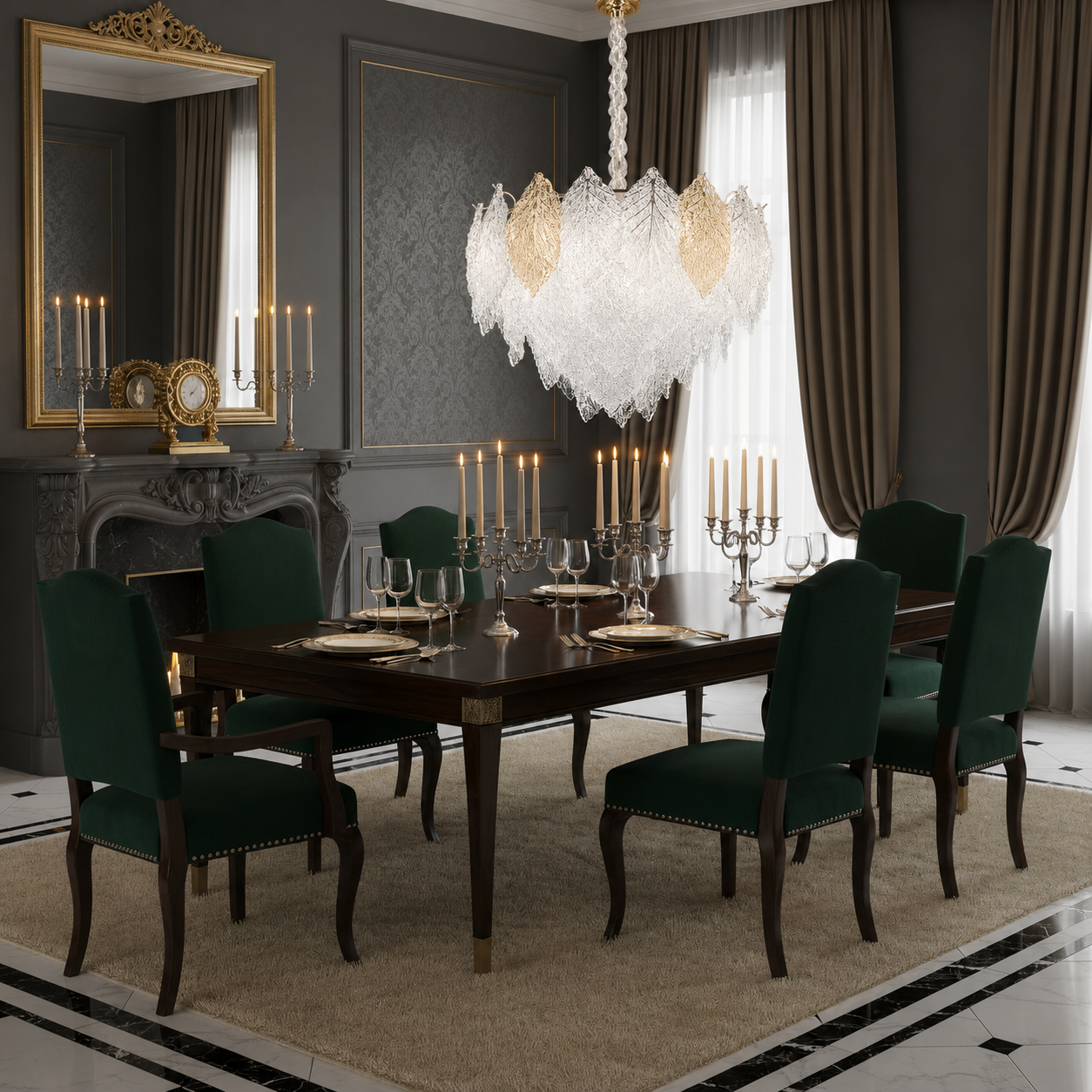 Crystal Chandelier LACE Elegance 9xE14, Διάμετρος 50cm, Ύψος 36cm, Γυαλιστερό χρυσό, Ρυθμιζόμενο ύψος, Κομψή σχεδίαση Crystal Chandelier Προεπιλεγμένος τίτλος Alessandro Design