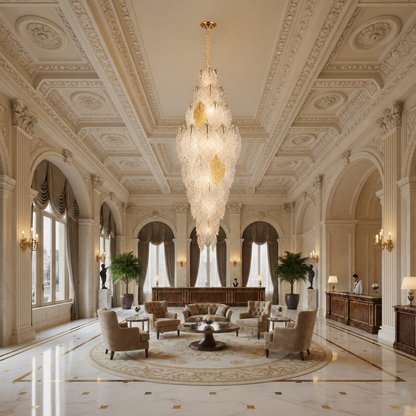Crystal Chandelier LACE Supremo 26xE14, Διάμετρος 60cm, Ύψος 180cm, Γυαλιστερό χρυσό, Ρυθμιζόμενο ύψος, Κομψή σχεδίαση Crystal Chandelier Προεπιλεγμένος τίτλος Alessandro Design