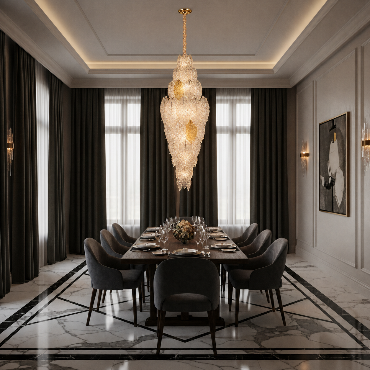 Crystal Chandelier LACE Supremo 26xE14, Διάμετρος 60cm, Ύψος 180cm, Γυαλιστερό χρυσό, Ρυθμιζόμενο ύψος, Κομψή σχεδίαση Crystal Chandelier Προεπιλεγμένος τίτλος Alessandro Design