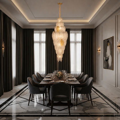 Crystal Chandelier LACE Supremo 26xE14, Διάμετρος 60cm, Ύψος 180cm, Γυαλιστερό χρυσό, Ρυθμιζόμενο ύψος, Κομψή σχεδίαση Crystal Chandelier Προεπιλεγμένος τίτλος Alessandro Design