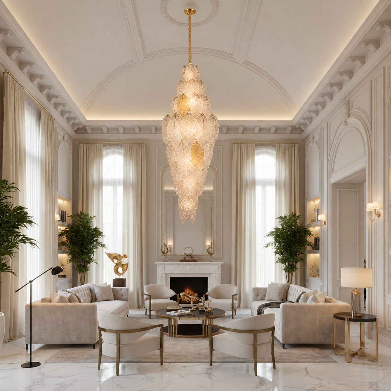 Crystal Chandelier LACE Supremo 26xE14, Διάμετρος 60cm, Ύψος 180cm, Γυαλιστερό χρυσό, Ρυθμιζόμενο ύψος, Κομψή σχεδίαση Crystal Chandelier Προεπιλεγμένος τίτλος Alessandro Design