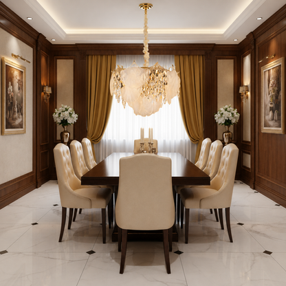 Crystal Chandelier LUXE Elegance 9xE14, Διάμετρος 50cm, Ύψος 33cm, Γυαλιστερό χρυσό, Ρυθμιζόμενο ύψος, Κομψή σχεδίαση Crystal Chandeliers Προεπιλεγμένος τίτλος Alessandro Design