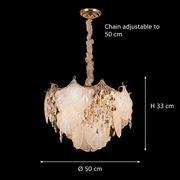 Crystal Chandelier LUXE Elegance 9xE14, Διάμετρος 50cm, Ύψος 33cm, Γυαλιστερό χρυσό, Ρυθμιζόμενο ύψος, Κομψή σχεδίαση Crystal Chandeliers Προεπιλεγμένος τίτλος Alessandro Design