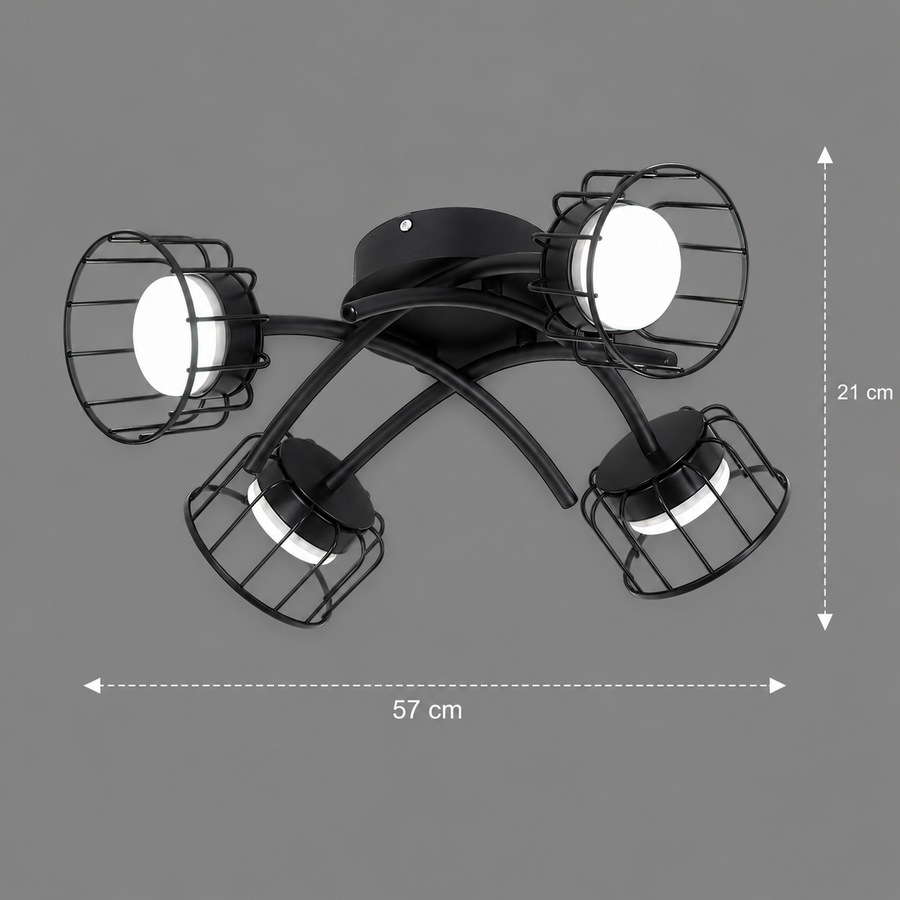 Lustra EPS, 4xGX53, D57cm, Metal și Plastic, Negru