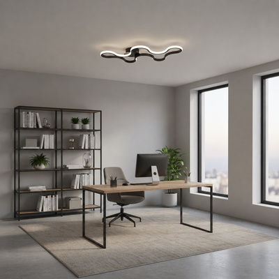 Πολυέλαιος LED με τηλεχειριστήριο ORMS Eleganza, 3000K/4000K/6000K, 56W, Metal and Plastic, Μαύρο