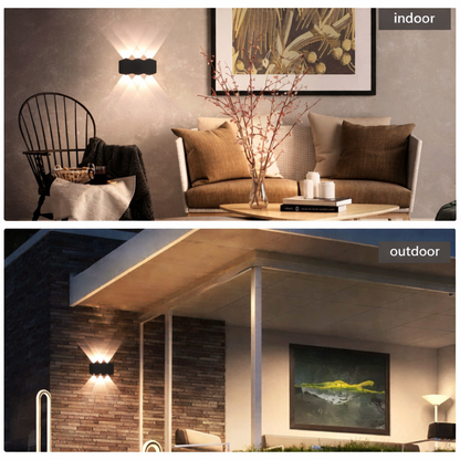Ellis Εξωτερικό φως τοίχου LED, 6W, 6 πηγές φωτός, θερμό φως, μαύρο