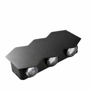 Ellis Εξωτερικό φως τοίχου LED, 6W, 6 πηγές φωτός, θερμό φως, μαύρο
