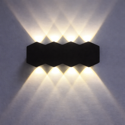 Φωτιστικό τοίχου LED εξωτερικού και εσωτερικού χώρου, 4 πηγές x 1W, IP65, ABS, Μαύρο, 3000K