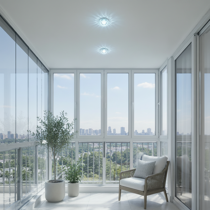 ORBITA LED Spot, 5W, Round, Cold Light + RGB, White, Resin and Glass LED Spot Προεπιλεγμένος τίτλος Alessandro Design