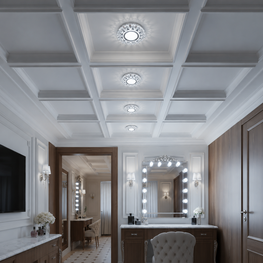 ORBITA LED Spot, 5W, Round, Cold Light + RGB, White, Resin and Glass LED Spot Προεπιλεγμένος τίτλος Alessandro Design