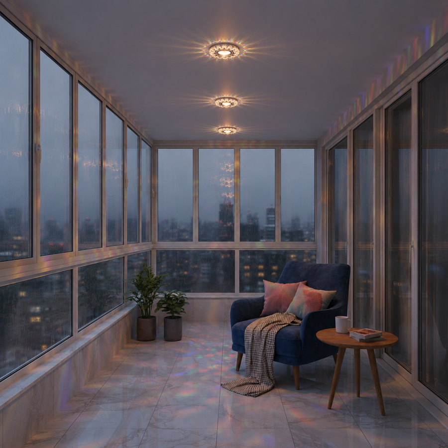 ORBITA LED Spot, 5W, Round, Cold Light + RGB, White, Resin and Glass LED Spot Προεπιλεγμένος τίτλος Alessandro Design