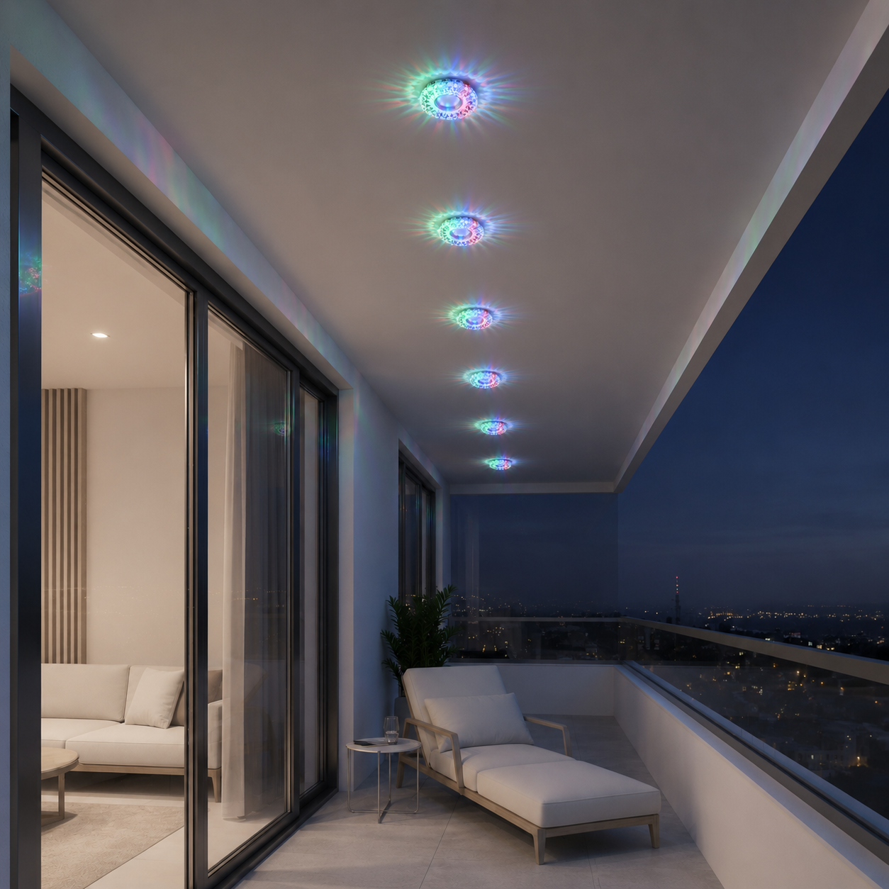 ORBITA LED Spot, 5W, Round, Cold Light + RGB, White, Resin and Glass LED Spot Προεπιλεγμένος τίτλος Alessandro Design