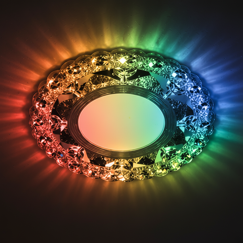 ORBITA LED Spot, 5W, Round, Cold Light + RGB, White, Resin and Glass LED Spot Προεπιλεγμένος τίτλος Alessandro Design
