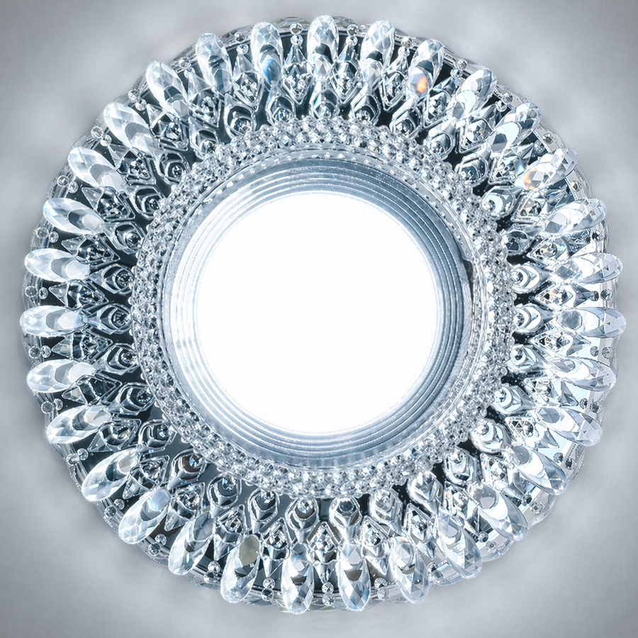 LED Spot ORBITA, 5W, Στρογγυλό, Cold Light + RGB, Λευκό, Ρητίνη και Γυαλί