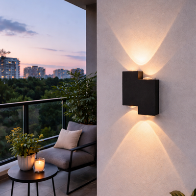 Φωτιστικό τοίχου LED εξωτερικού και εσωτερικού χώρου, 4 πηγές x 1W, IP65, ABS, Μαύρο, 3000K
