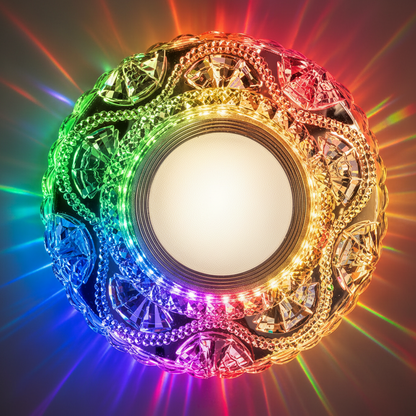 ORBITA LED Spot, 5W, Round, Cold Light + RGB, White, Resin and Glass LED Spot Προεπιλεγμένος τίτλος Alessandro Design