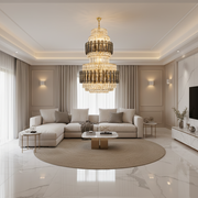 Candelabru Cristal VELIOR Regalis 29xE14, D80 cm, Auriu, Inaltime Reglabila, Metal si Cristal