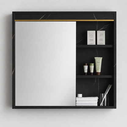Σετ Έπιπλα Μπάνιου 60x50cm 2 Τεμάχια Μαύρο