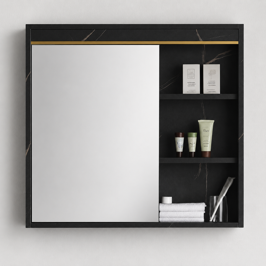 Σετ Έπιπλα Μπάνιου 60x50cm 2 Τεμάχια Μαύρο