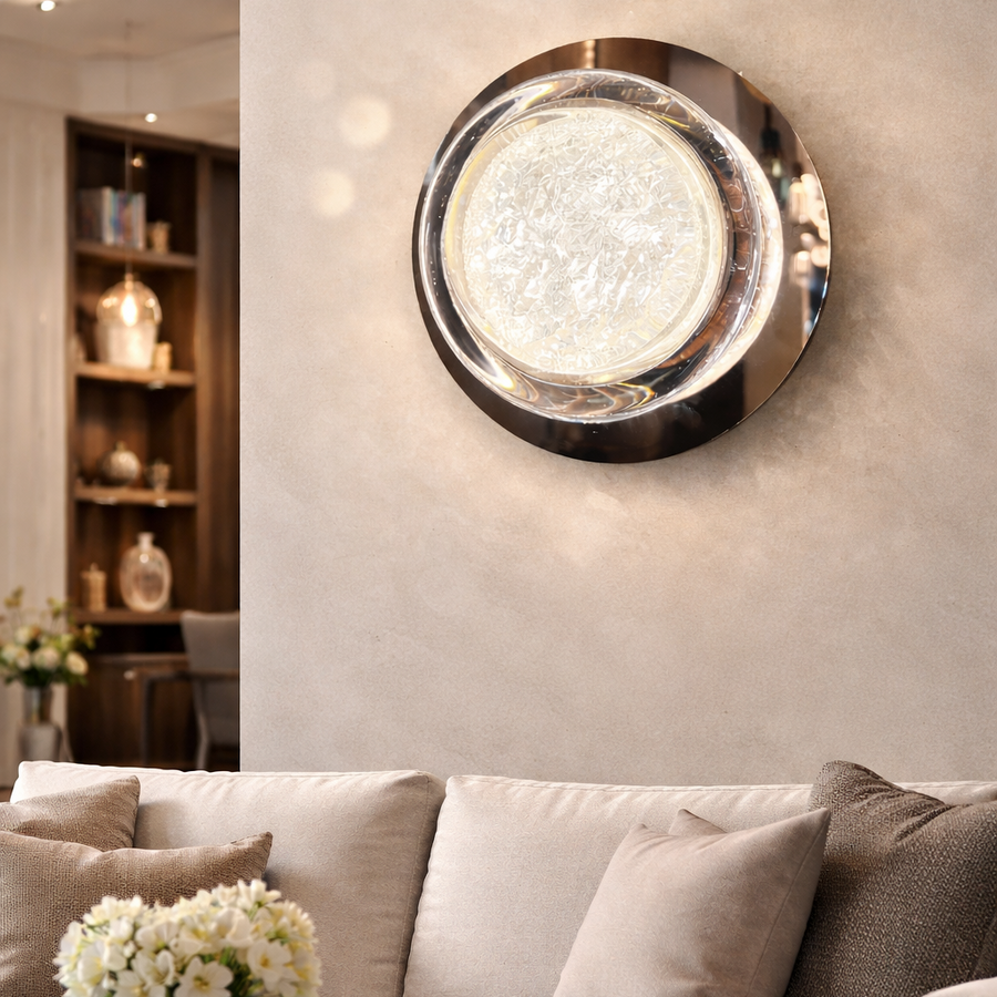 Luna Διακοσμητικό φωτιστικό τοίχου LED 83W Διάμετρος 120CM Κρύο/Ουδέτερο/Ζεστό φως Μαύρο