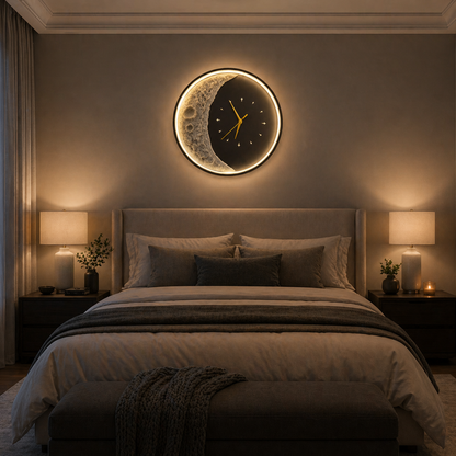 Luna Διακοσμητικό φωτιστικό τοίχου LED 83W Διάμετρος 120CM Κρύο/Ουδέτερο/Ζεστό φως Μαύρο