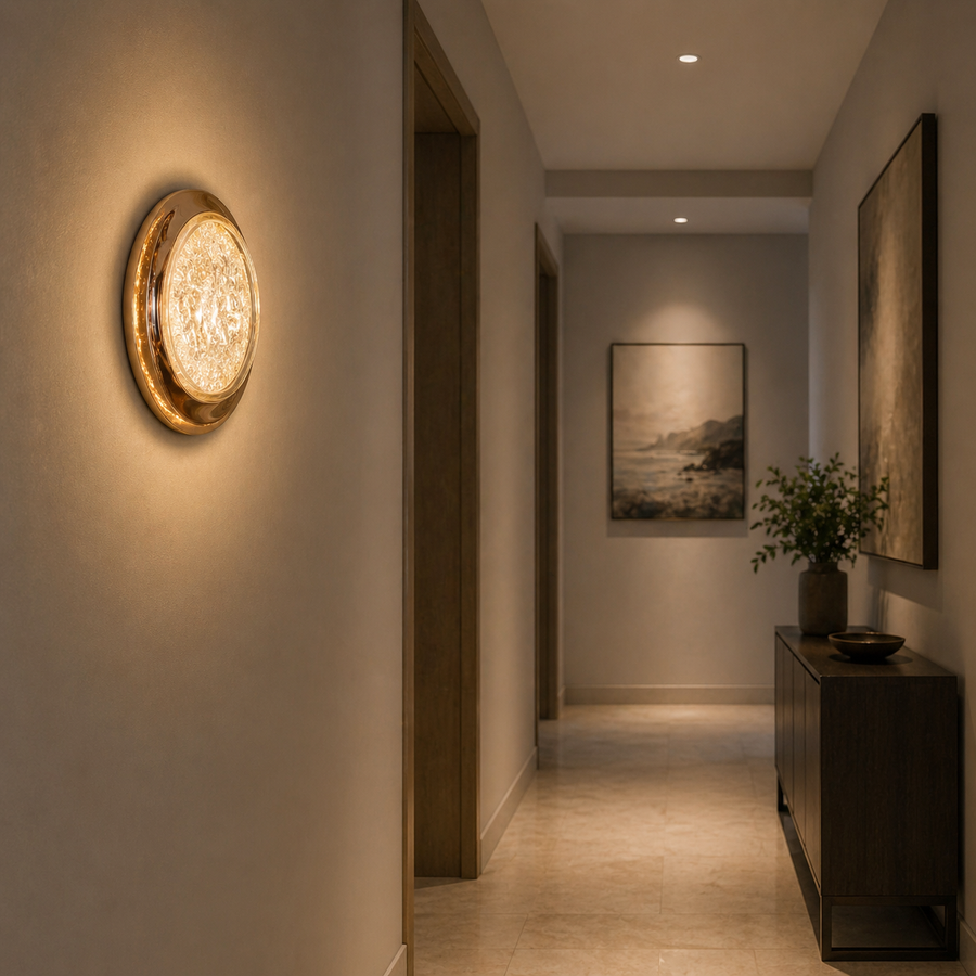 Luna Διακοσμητικό φωτιστικό τοίχου LED 83W Διάμετρος 120CM Κρύο/Ουδέτερο/Ζεστό φως Μαύρο