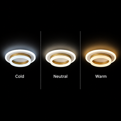 Πολυέλαιος LED SOLENA ROTONDA 21W, Διάμετρος 25cm, Κρύο/Ζεστό/Ουδέτερο φως, Χρυσό Λευκό