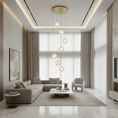 Πολυέλαιος Crystal MILLE, 7xG9, Διάμετρος 60cm x Ύψος 340cm, Κρύσταλλο και μέταλλο, Χρυσός