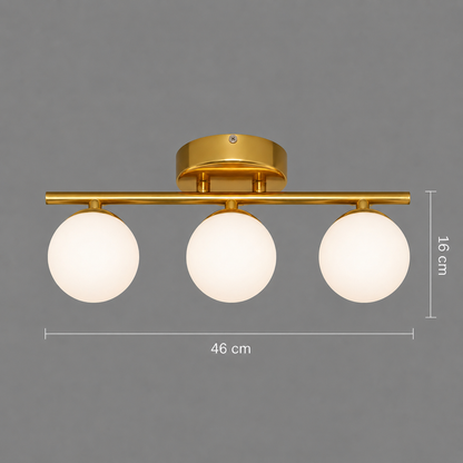 Lustra LED si cristal ORI, 46cm, 3xG9, Globuri, Auriu