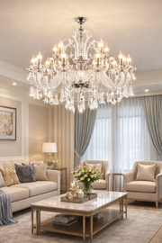 Crystal Chandelier Regalis 11x E14, Διάμετρος 85cm, Γυαλιστερό Χρυσό, Ρυθμιζόμενο Ύψος, Μέταλλο και Κρύσταλλο